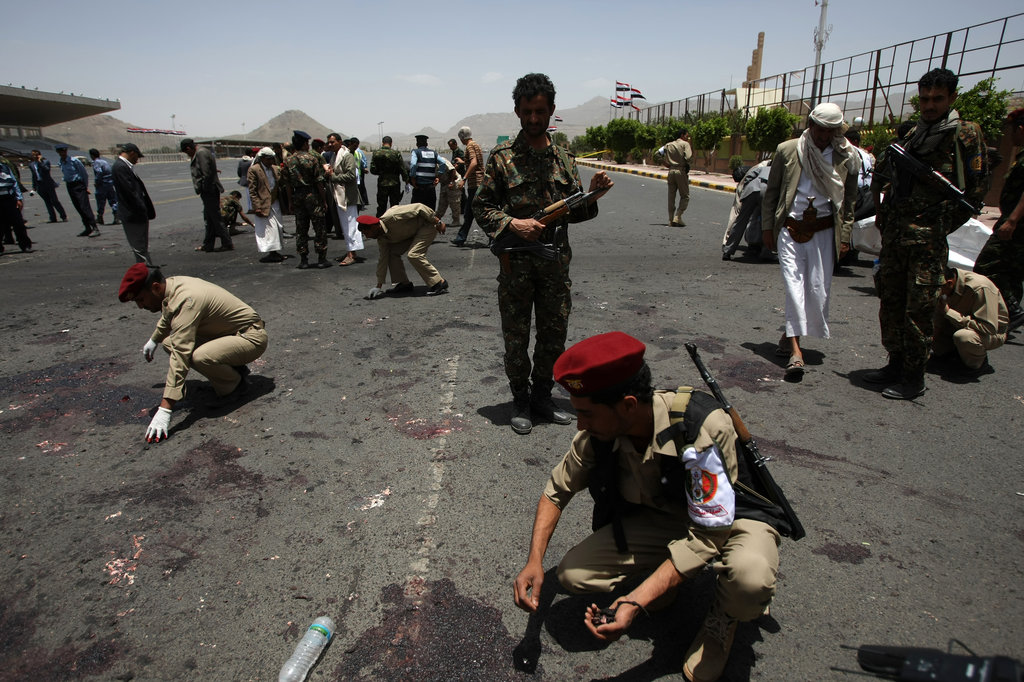 drone strike at army parade in yemen