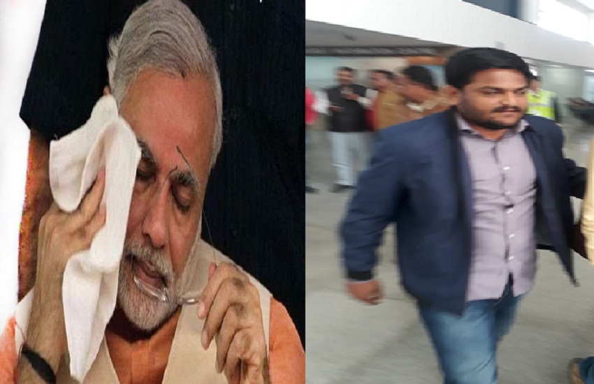 PM Narendra Modi and Hardik Patel 
