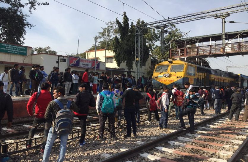 Passengers Taking Risk While Travelling In Train At Alwar Junction