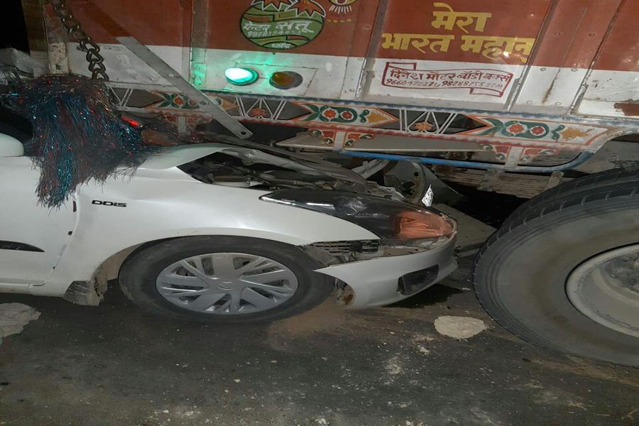 Car in the truck, one killed