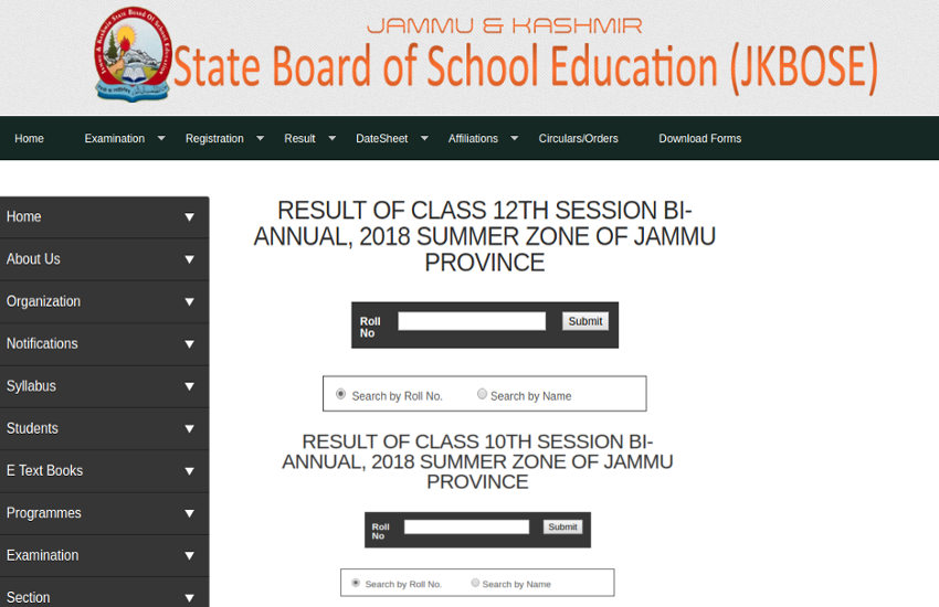 JKBOSE Class 10th, 12th SESSION BI-ANNUAL 2018 Result