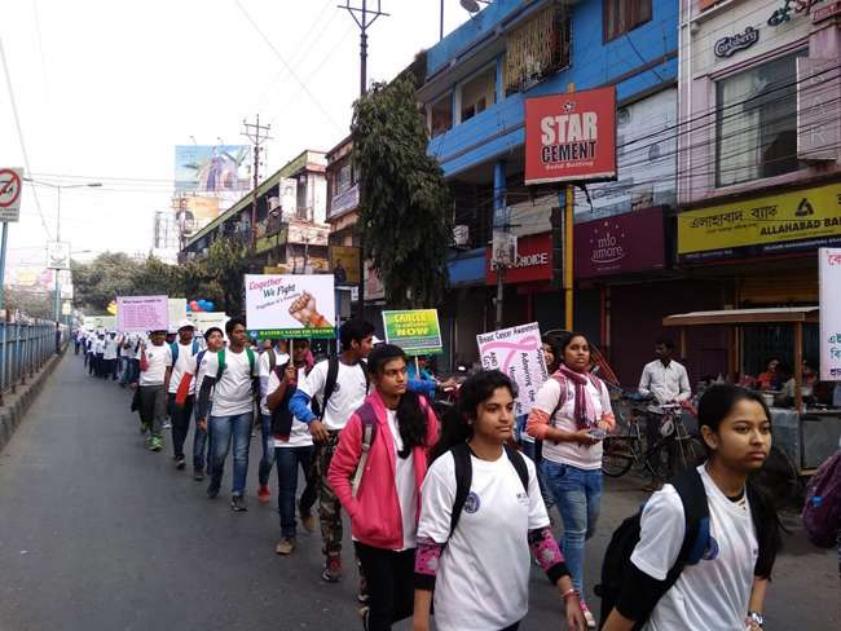 world cancer day rally in darjeeling for awareness