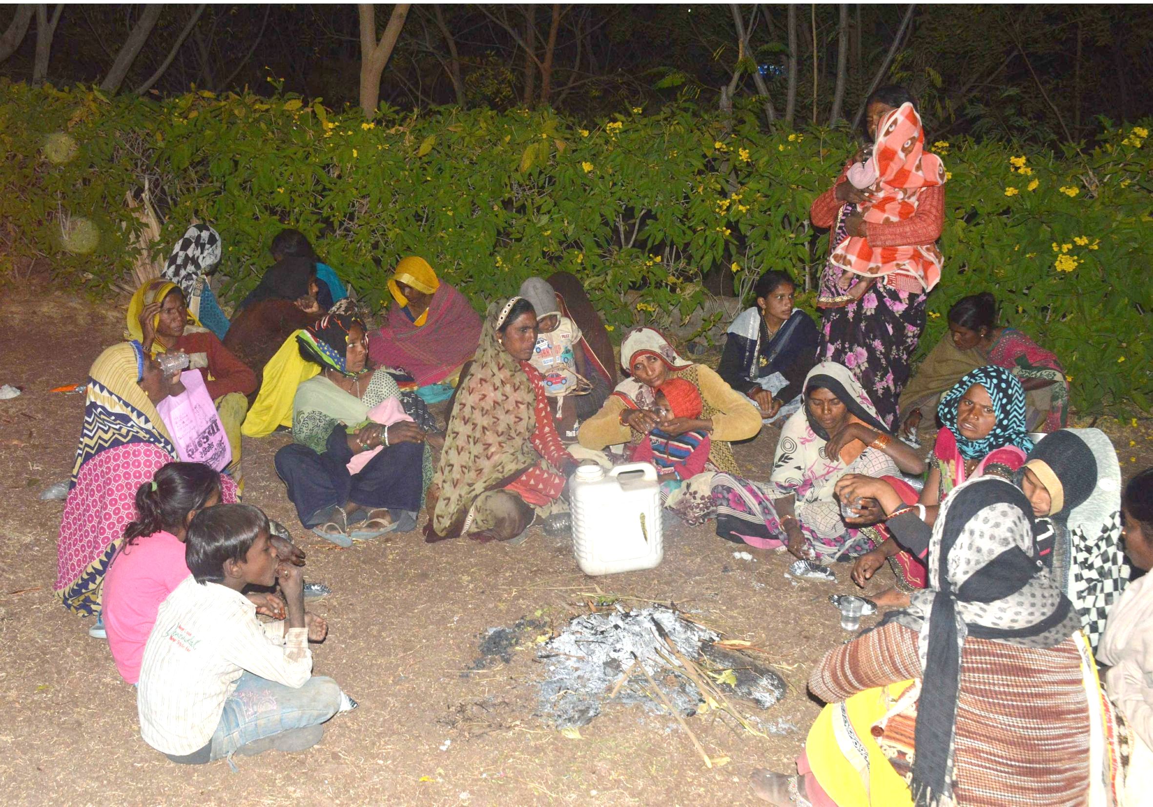 Homeless women camped in the collectorate