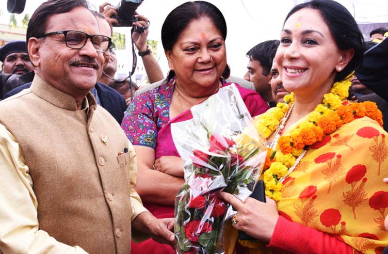 diya kumari, vasundhara raje and mahesh joshi
