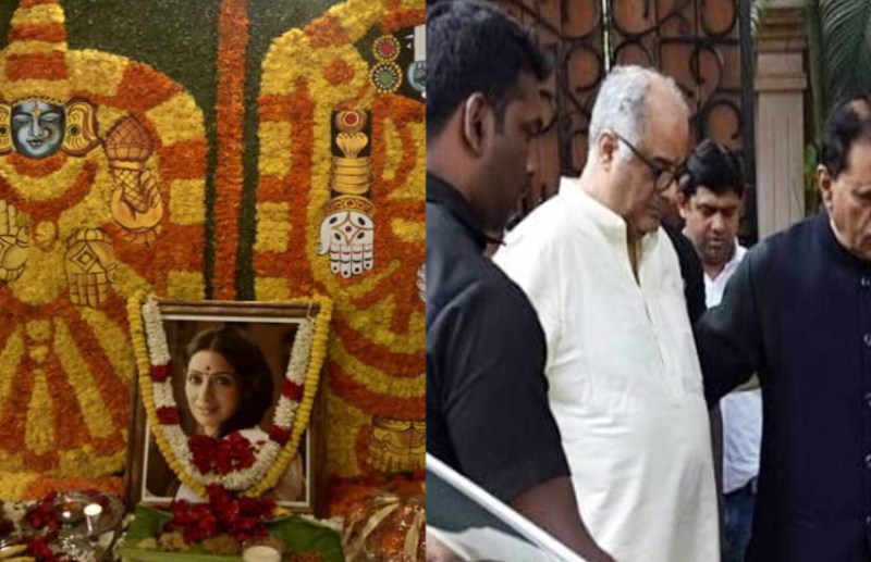 Sridevi 1st Death Anniversary puja photos boney kapoor got emotional