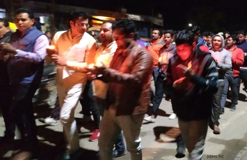 candle march for pulwama attack martyrs