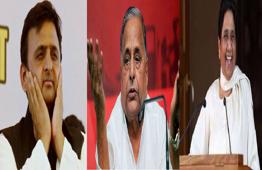 Mulayam Singh Yadav, Akhilesh Yadav and Mayawati
