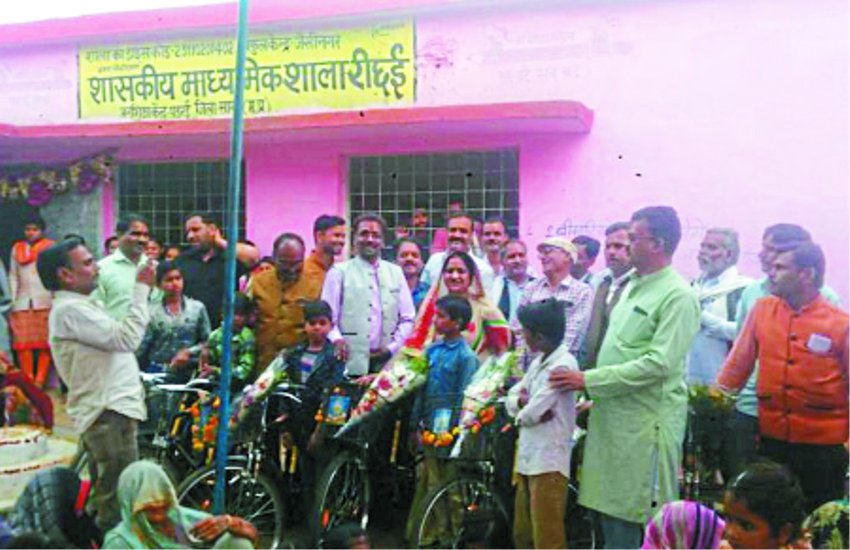 Bicycles distributed to students face faces
