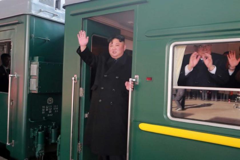 Kim jong un rides train on way to Vietnam for meeting with donald trump