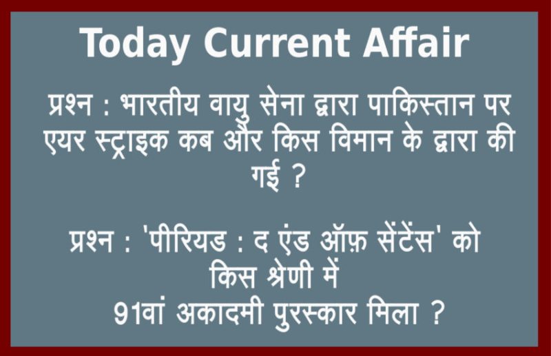 Today Current Affairs