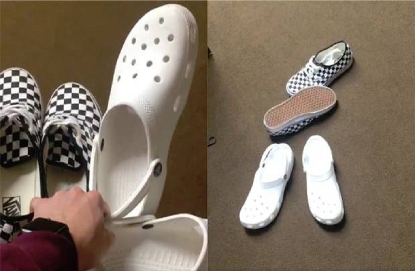 people noticed something really bizarre about Crocs video viral