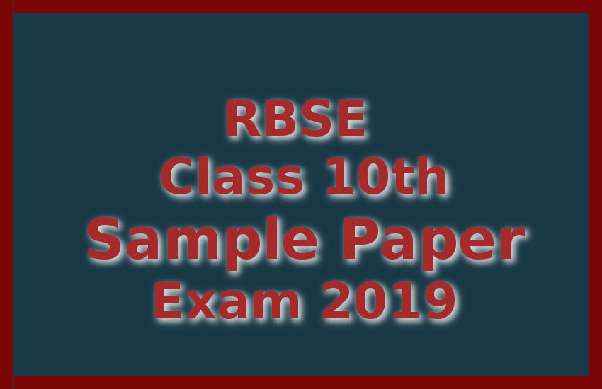 RBSE Class 10th Science Model paper 2019