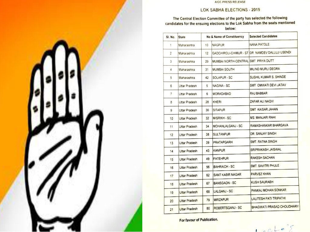congress candidate list