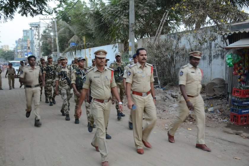 Jawans of paramilitary force who reached Nellore