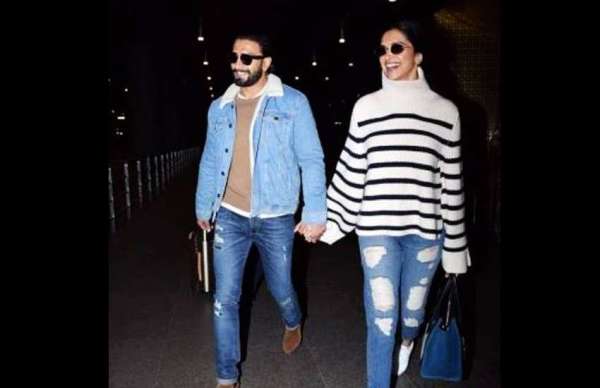 Deepika padukone and Ranveer Singh photos at airport