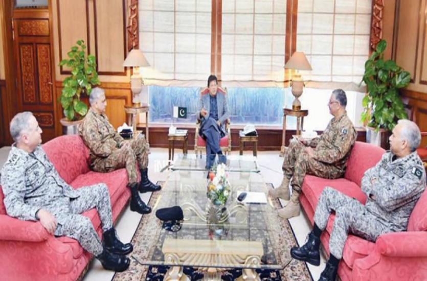 Imran khan with army staff 