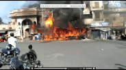 Fire with a sudden explosion in the transformer 