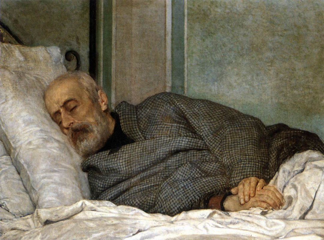 Man in death bed 