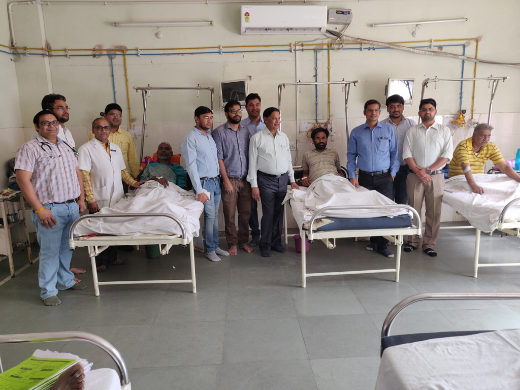 Patients stand on foot