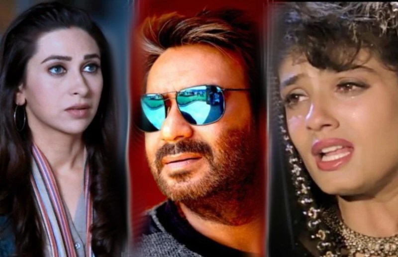 Ajay Devgn Raveena Tandon Karishma Kapoor