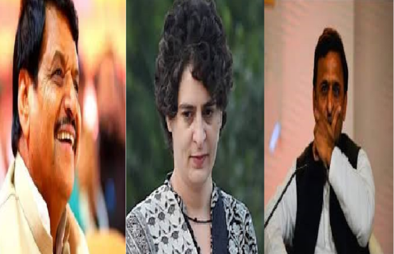 Shivpal Yadav, Akhilesh Yadav and Priyanka Gandhi