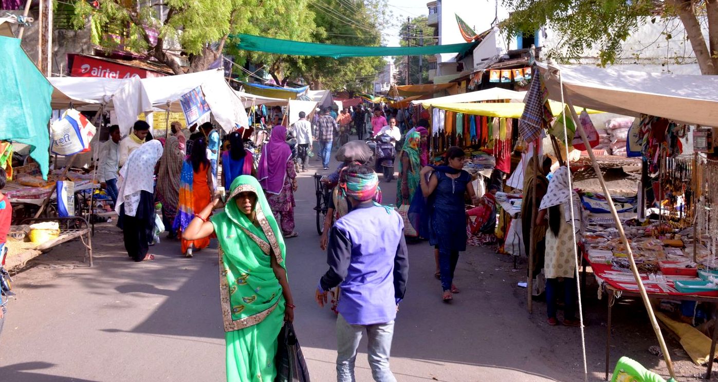 weekly Market Shops on roads 