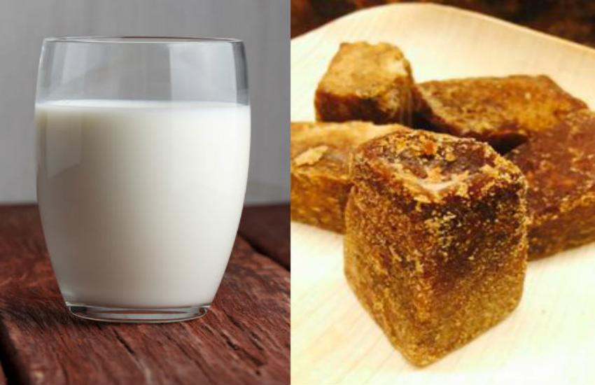 milk with jaggery