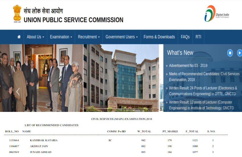 UPSC Civil Services Examination 2018 Marks