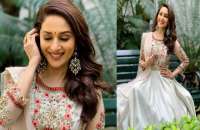 माथे पर लाल बिंदी, आखों में काजल लगाए क्या खूब लग रहीं माधुरी दीक्षित, तस्वीरें हैं लाजवाब