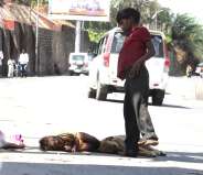 teeneger boy help girl child