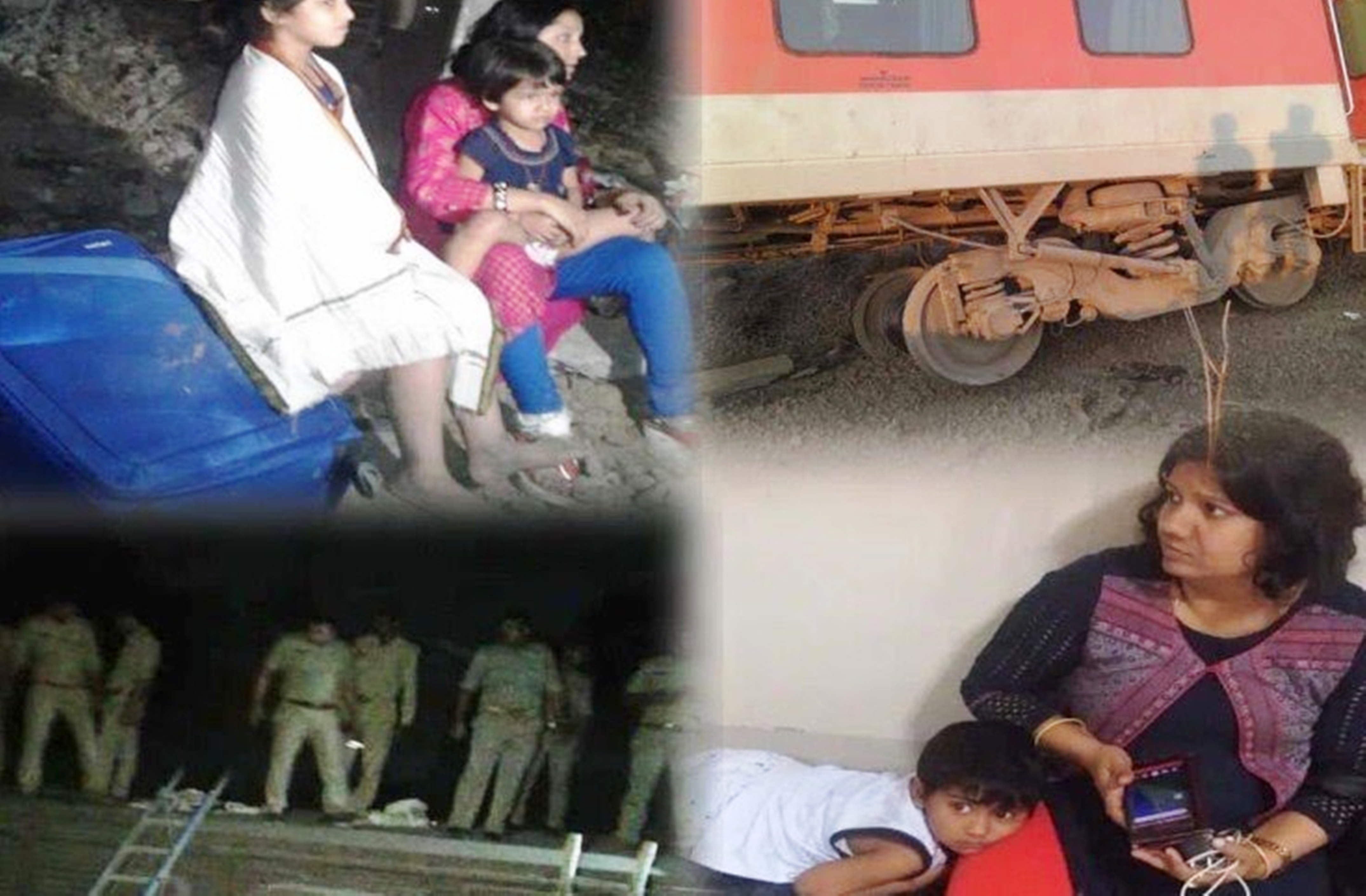 passengers fall together after invert coaches of poorva express