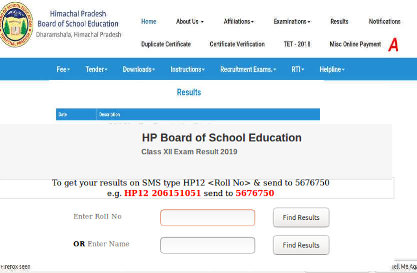 HPBOSE Class 12th Result 2019