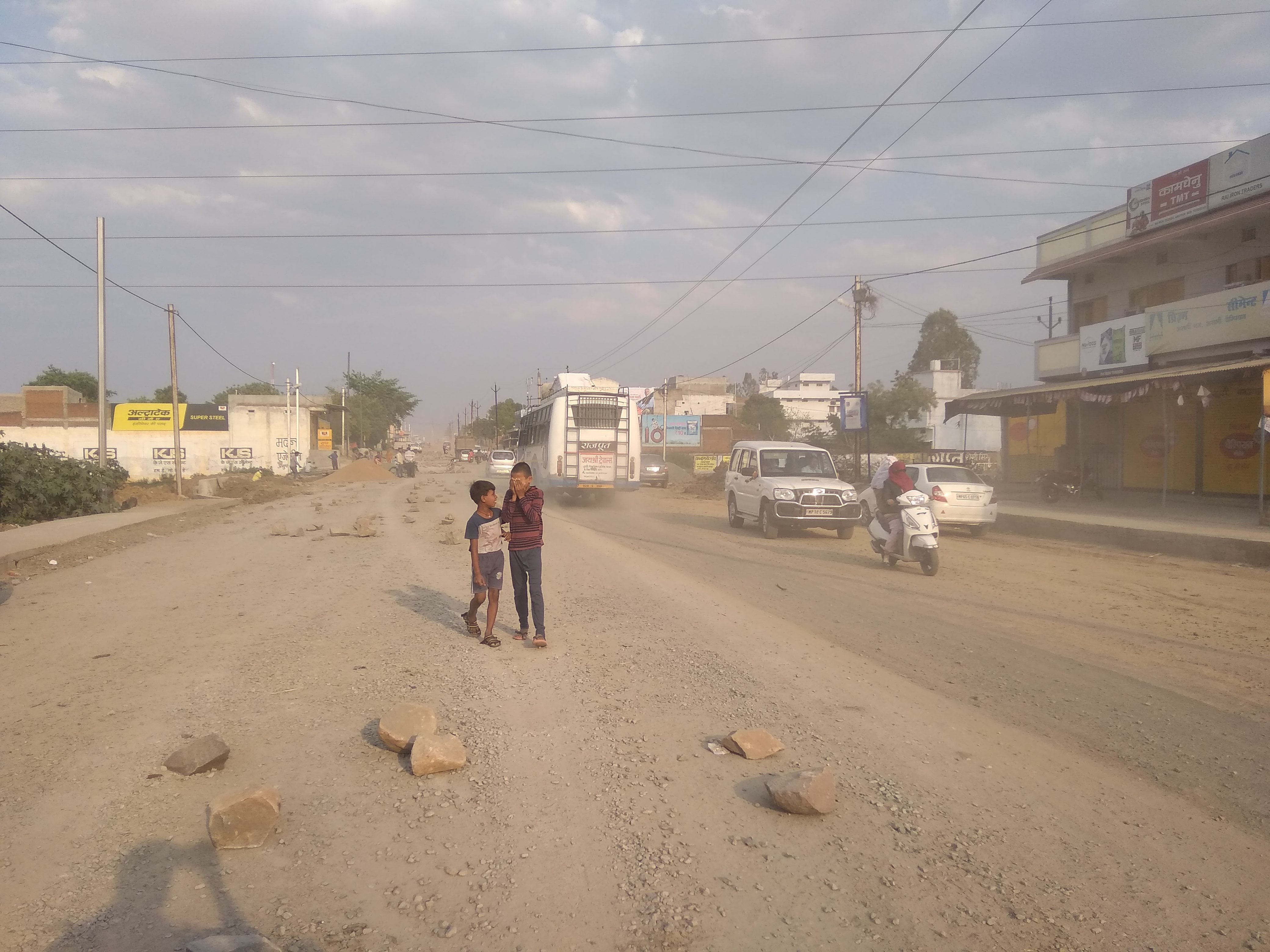 Two months later, a half-a-kilometer long road is incomplete, the urba