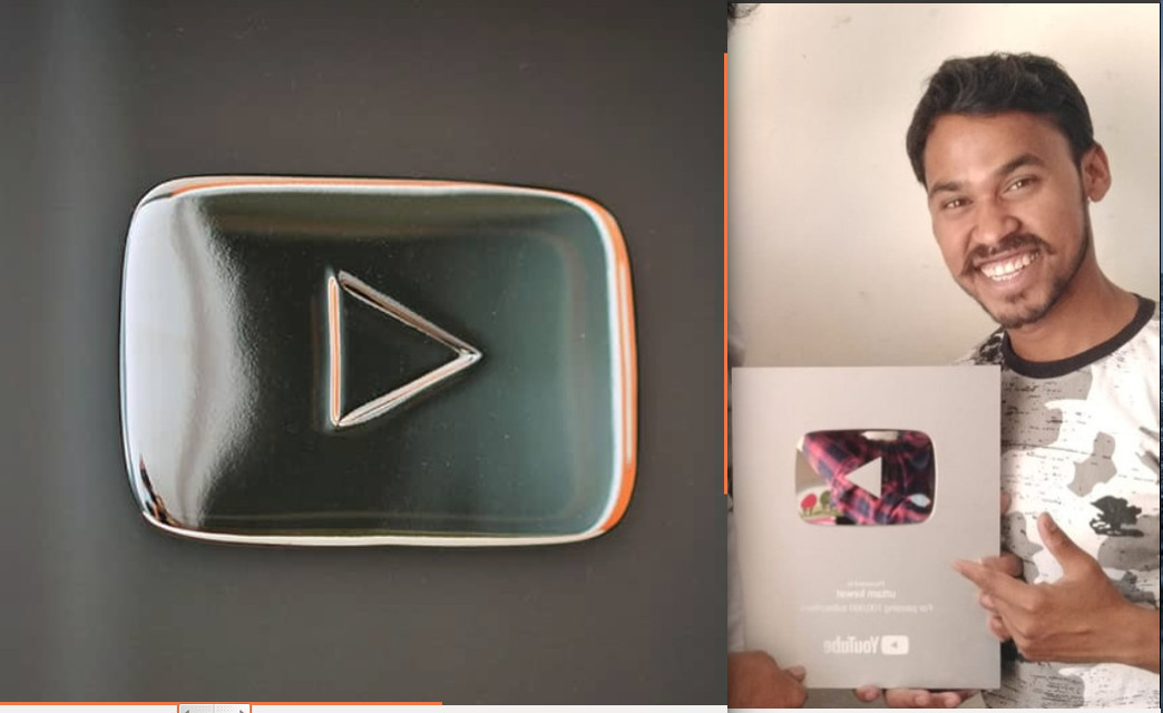 YouTube offers the Comedian uttam to the Silver Play Button