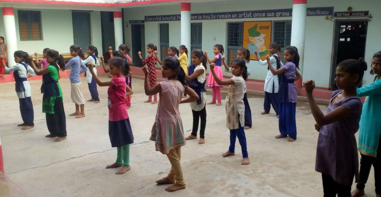 Performing Belt Examination at Girl's Hostel, Uchehera and Rajaula