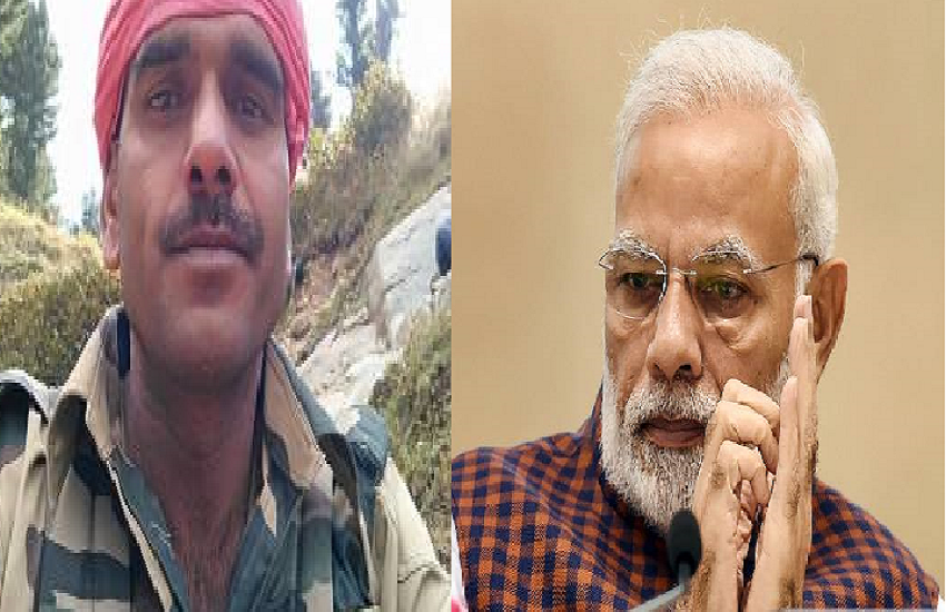 PM Narendra Modi and Tej Bahadur Yadav
