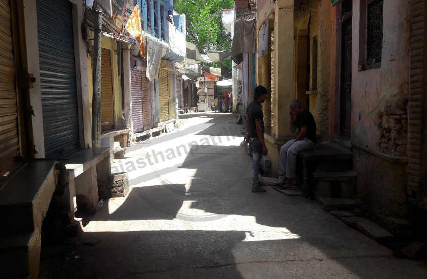 Closed hamiragarh market in bhilwara