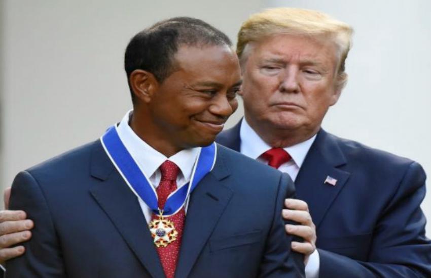 Tiger Woods with Donald Trump