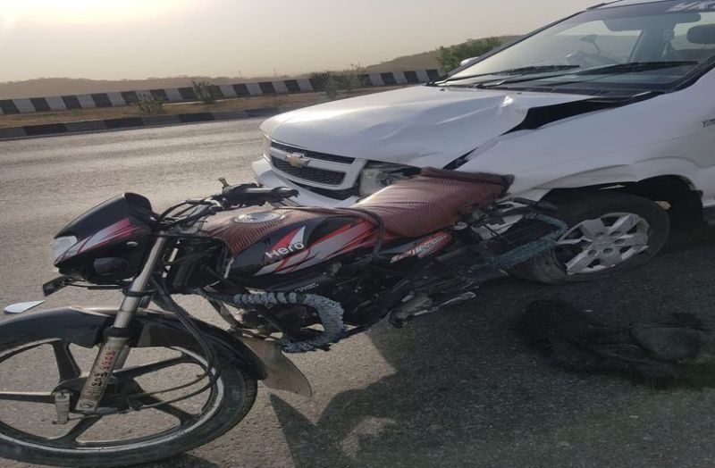 Bike collided with car from behind, one killed