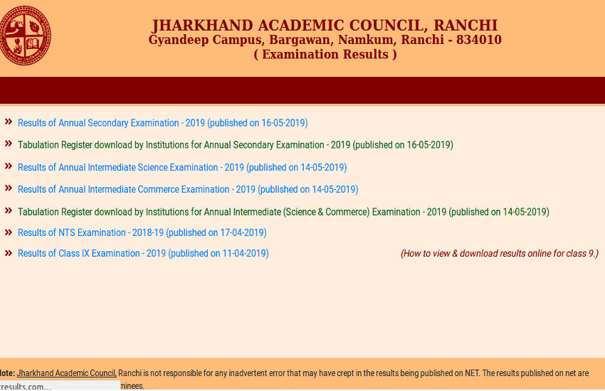 JAC 10th Results 2019