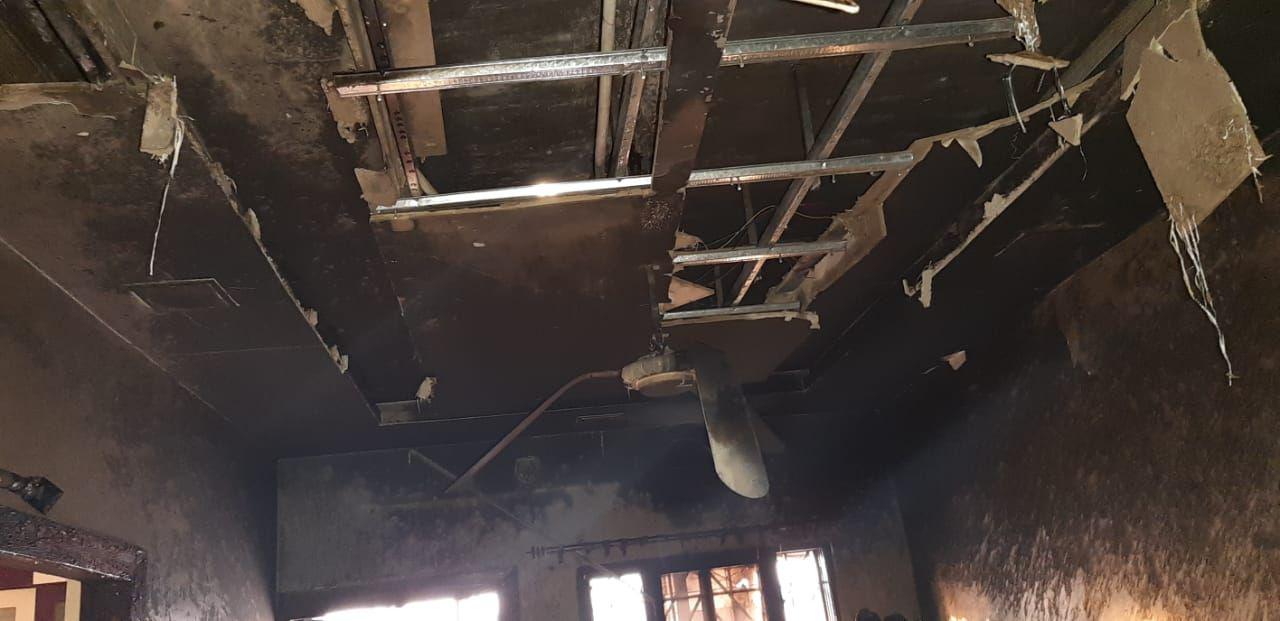 Fire in the house, six family member injurd in Bilaspur Chhattisgarh