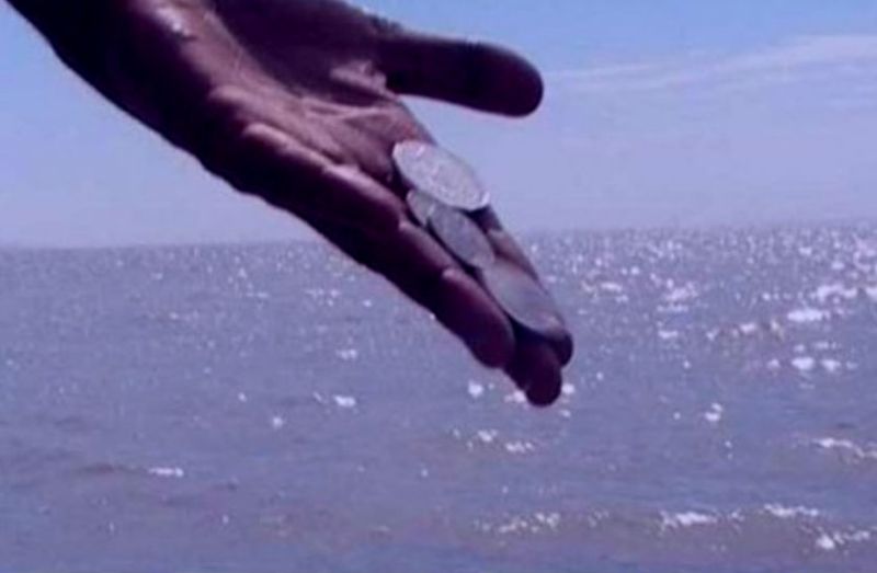 coins thrown in river and pond