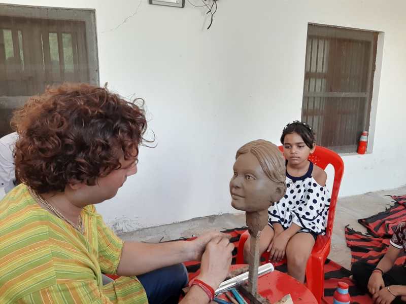 Clay Modeling Training In Launched Child Color Camp In Gandhi Ashram