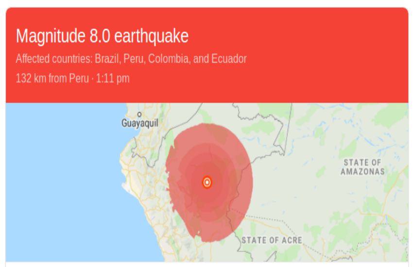 पेरू में भूकंप