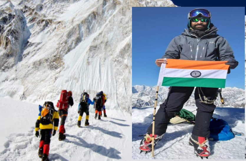 Para Commando Ram Singh Kaswan hovers the tricolor on Mount Everest