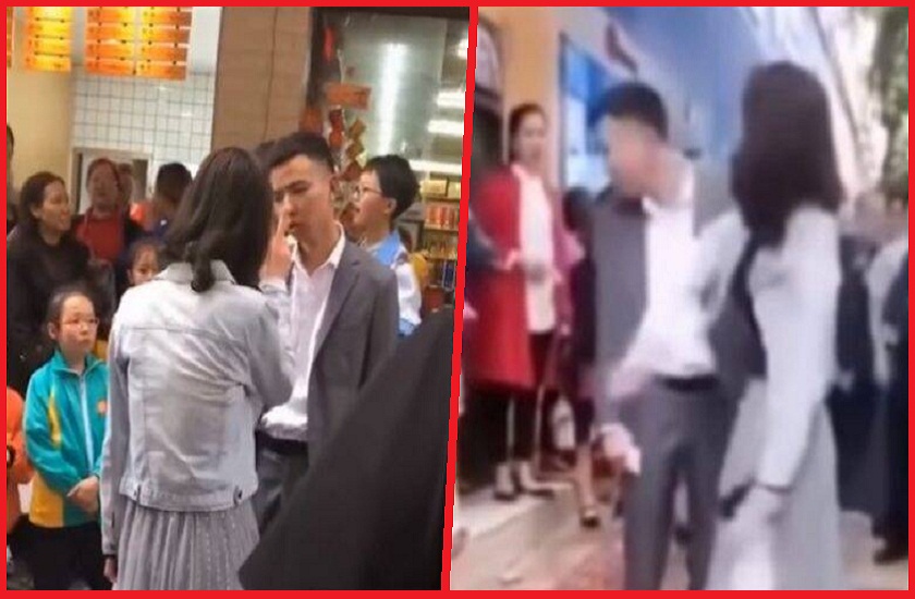 woman from china slaps boyfriend in public for not buying her a mobile