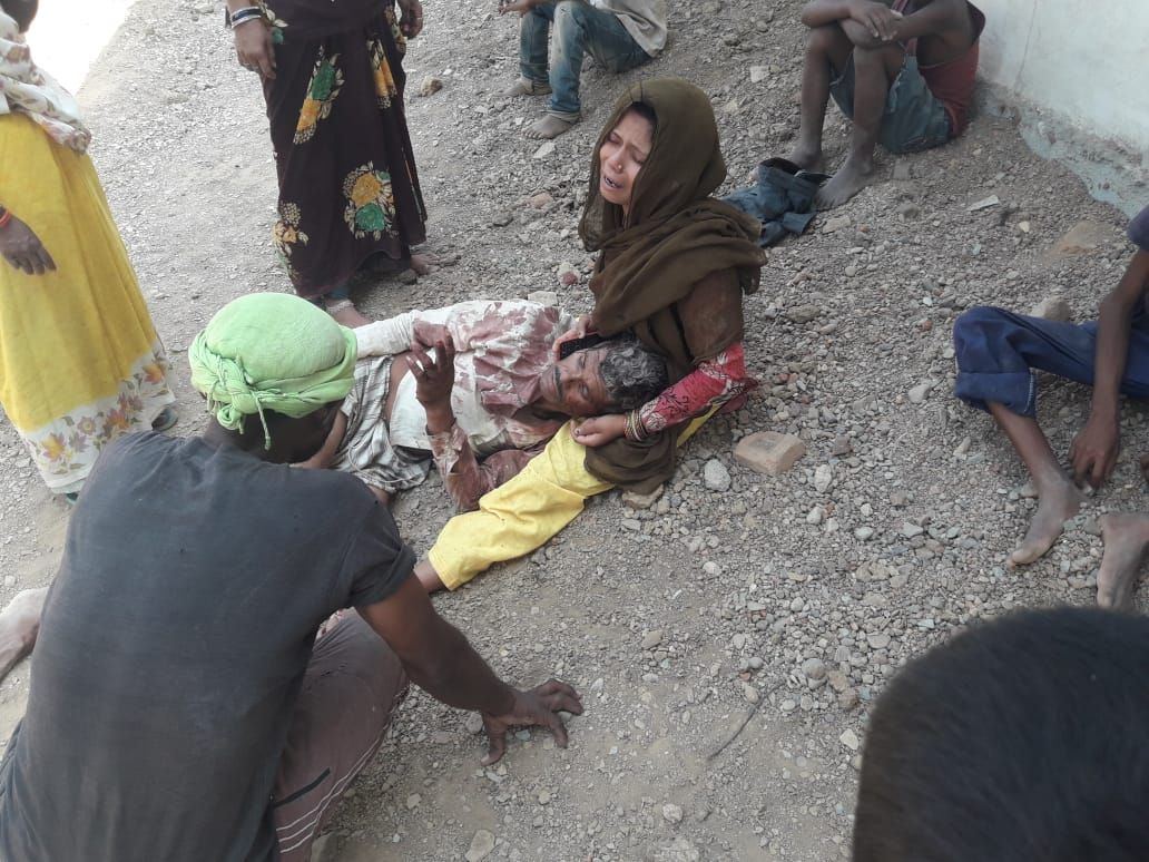 Husband beaten with sticks to his wife