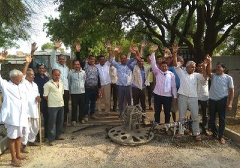 Villagers stopped work on creating lesser cement and the path of sand