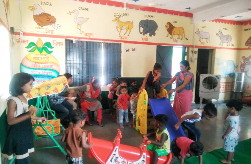Electrical connections in Anganwadi centers in katni