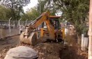 JCB breaks pipeline
